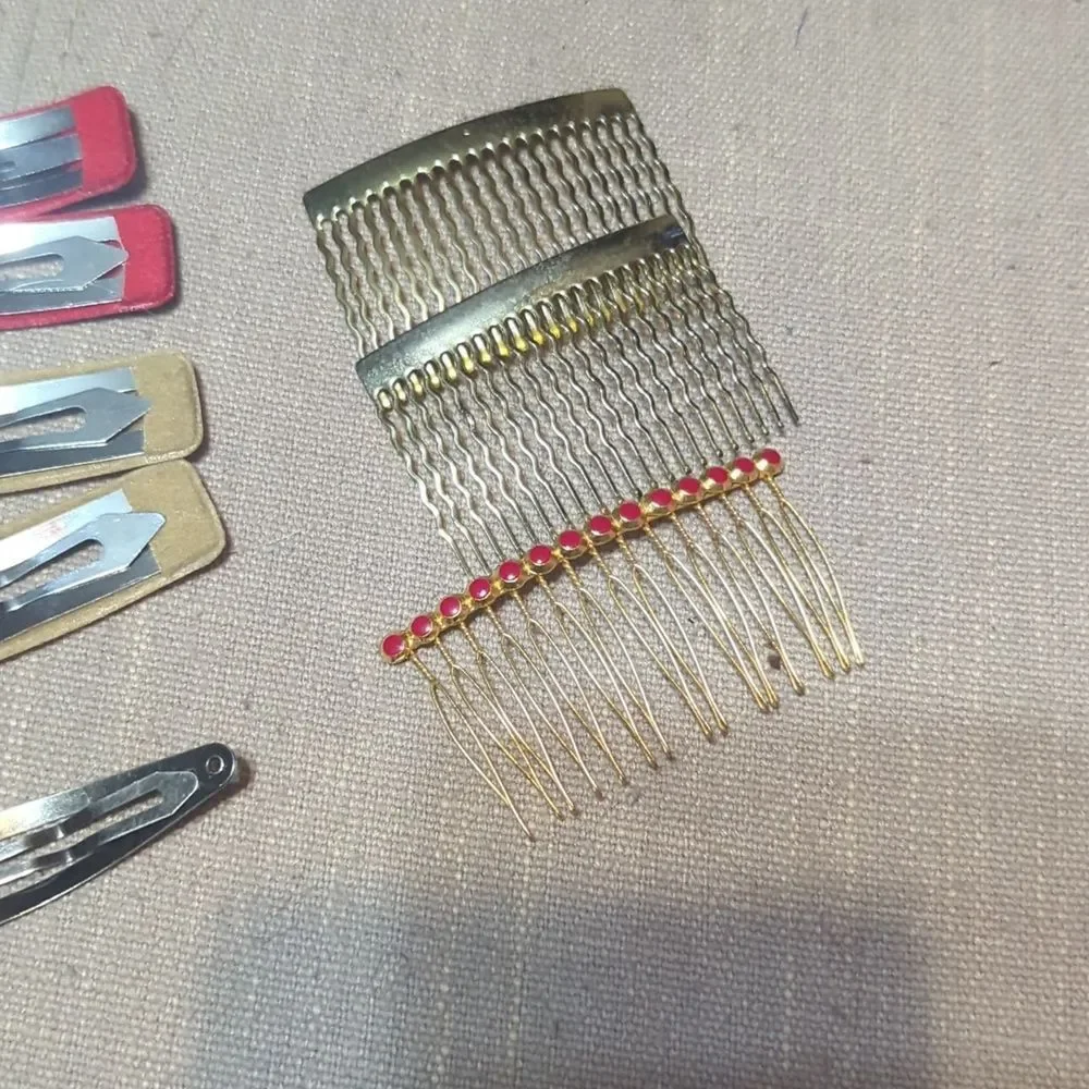 Vtg 80s 90s lot hair accessories hair combs clips barrettes &‎ combs